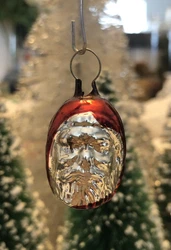 This listing is for a vintage small Santa face glass Christmas ornament GERMANY. It is in good condition and has part...