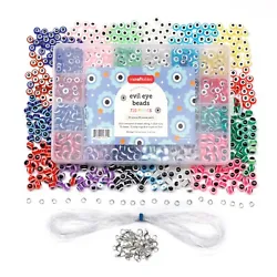HIGH-QUALITY MATERIAL: Each evil eye beads for jewelry making preppy set the highest quality material. Precisely...