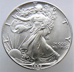 U.S. Mint Year: 1987 ( Uncirculated, Brilliant). Uncirculated, Brilliant. The Silver Eagle is the most popular bullion...