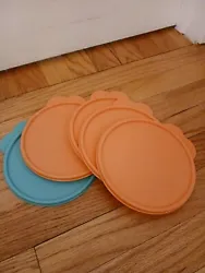 TUPPERWARE tangerine REPLACEMENT #2517-E-3 ROUND Butterfly lid pick one..