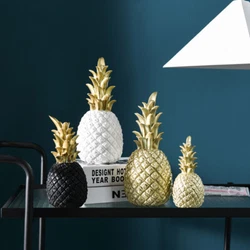 Nordic Modern Resin Pineapple Living Room Window Home Decoration Accessories Golden Fruits Resin Crafts Ornaments...