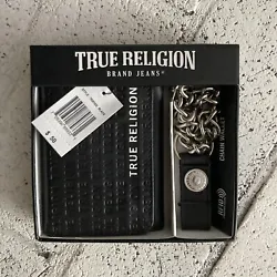True Religion Vinny Trifold Leather Chain Wallet - Black TR201022 - $ 50 - NEW.