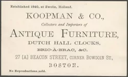 Koopman & Co. Minor soil. This card appears to date from the 1920s.