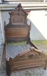 Finials are 9.5” tall the footboard is 38” tall. J & L Antiques NY is located in historic Hyde Park, New York...