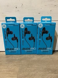 Lot Of (3) JLAB JBuds Pro Signature Earbuds Titanium 10mm in Black, Sealed.