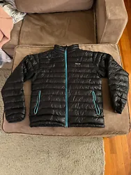 Used jacket. All zippers are functional. Only defect is on the back of the right arm where I had to patch a small hole....