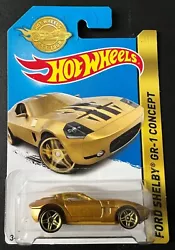 This is aHot Wheels 2016 Exclusive special edition Gold Ford Shelby GR-1 Concept.