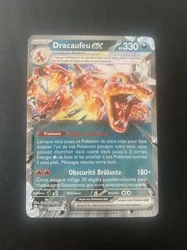 CARTE POKEMON DRACAUFEU EX 125/197 SERIE EV03 FLAMMES OBSIDIENNES FR. Léger point blanc au back