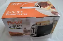 *NEW Parini 2-SLICE Bread Toaster Turn Dial Wide slots Reheat or Defrost.