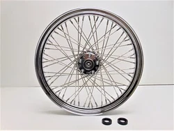 Ride Wright Wheel 19x2.15 Omega Chrome 60 Spoke Front Wheel Single Disc.