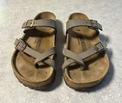 Birkenstock Germany Made Womens 5-5.5 / 36 Mayari Brown Sandals Footbed Shoes. Like-new Stone colored Birks that have...