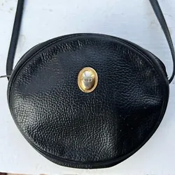 Beautiful 1980s Dior evening bag Black pebbled leather Gold plated nameplate (some tarnishing) Made in France A few...