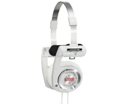 Immerse yourself in high-quality sound with these double-eared, white Koss PortaPro headphones. Designed for studio...