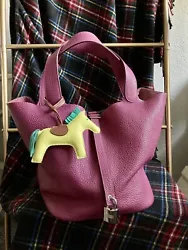 hermes picotin 26 GM Clemence Tosca Pink. 100% authentic, first owner, well loved, brought from Hermes store.excellent...
