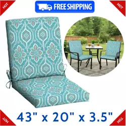 Take a vacation in your own backyard with the Mainstays Turquoise Blue Outdoor Dining Chair Cushion. It is the perfect...
