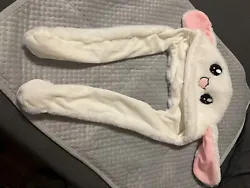 Bunny Rabbit Hat With Ears That Pump Up and Down When You Squeeze the Paws! Kids love it!!!