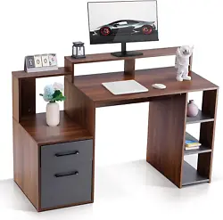 Top Material Type Engineered Wood Number of Drawers 2. Shape Rectangular Desk design Computer Desk. ivinta Modern...