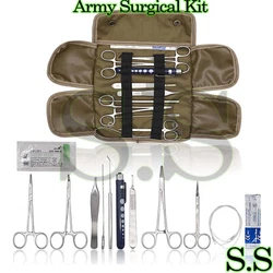 #3 Scalpel handle – 1. Scalpel blades – 2. Straight hemostat - 2. 