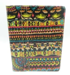 Unique colorful design canvas ipad folio case.