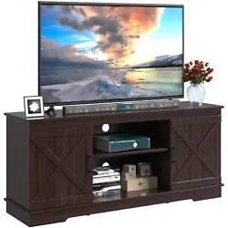 Farmhouse TV Stand. 4.SCRATCH-PROOF & STURDY FOR 154LBS - The farmhouse TV stand is made from well-done P2-certified...
