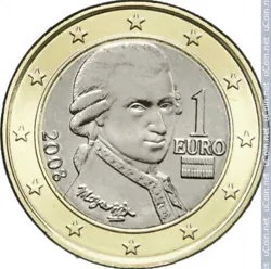 RARE piece 1 euro Mozart 2002 (collection).