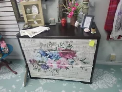 Hand Painted Antique Mahogany 3 Drawer  Dresser Refurbished NEW   IF YOU NEED SHIPPING I CAN ARRANGE VIA FREIGHT...
