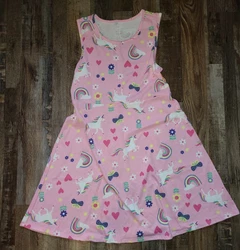 Girls Xxl 18 Wonder Nation Pink Unicorn Sun Dress Nwt. No holes or stains that I could see. Smoke free home.  I do...