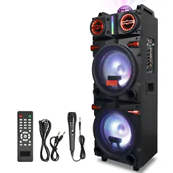 4000 WATT POWER: The wireless karaoke PA portable bluetooth speaker is equipped w/ dual 10