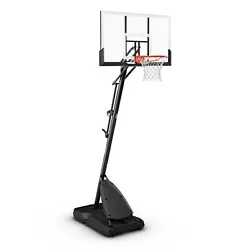 Spalding 54 In. Shatter-proof Polycarbonate Portable Basketball Hoop System. This portable system gets its stability...