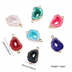 Resin Stone Connector Pendant Druzy Charms.