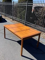 Mid Century Vejle Stole OG Mobelfabrik A/S Danish Extendable Dining Room Table. Good overall condition, has its marks...