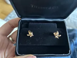 Yellow gold and diamond Tiffany earrings.Worn few times very good condition.