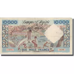 Billet, Algeria, 10,000 Francs, 1956, 1956-06-11, KM:110, TTB. Cet exemplaire provient de chez un expert numismate...
