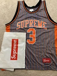 Authentic Supreme Crossover Basketball Jersey Large Knicks SS16 Rare Factory Defect. Condition is Pre-owned. Shipped...