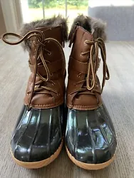 Daily Shoes Womens Size 7.5 US Brown Duck Boot Fur Lined Donald-02 Water Proof.