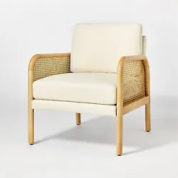 •Cane accent chair •Rubberwood frame •Lacquered finish •Removable cushions •Adult assembly required, tools...
