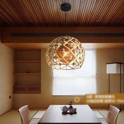 Material: Metal+rattan Color:Beige Fixture Height: 9.8