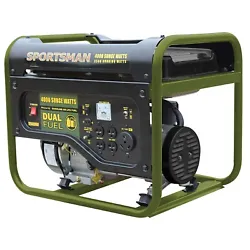 Score a great deal with this 4000 watt dual fuel generator! With a 50 percent load, the Sportsman 4,000 Watt Dual Fuel...