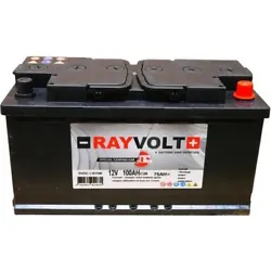 Batterie a décharge lente Rayvolt L5D100 - 12V 100AH (C20) / 75AH (C5) - Dim. :352x175x190 mm - 24,9 kg - Vendue a...