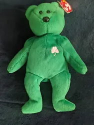 1997 ERIN Ty Original Beanie Baby Rare With Tush and Swing Tag - MANY TAG ERRORS.  Crease in tag.