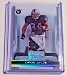 Player: LaMont Jordan. Team: New York Jets, Oakland Raiders, New England Patriots, Denver Broncos. Set: 2006 Donruss...