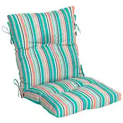 Self ties to fasten cushion to your chair. fabric is made from recycled ocean-bound plastic bottles. This seat cushion...