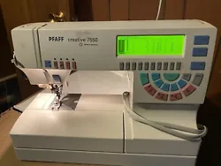 PFAFF 7550 Sewing Machine With Accessories ￼. Sewing machine USE on a good condition comes with everything as show on...