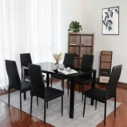 Features: - 7 piece kitchen dining table set is perfect for a large family. It enables to match most decoration styles...