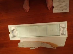 New in Box, beautiful shelf with polished chrome brackets. Please note, the dimensions for the shelf are accurate but...