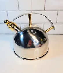 Chantal Saturn Modern Design Whistling Teakettle Stainless 1.5 Qt SL37-16. Needs polishing otherwise in excellent...