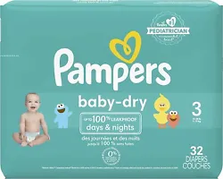 Designed to help keep skin dry and healthy, Pampers Baby-Dry diapers feature LockAway Channels to absorb wetness and...
