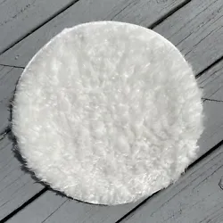 IKEA WHITE FAUX FURRY CHAIR PAD CIRCULAR 15” FLUFFY CIRCLE CUSHION FOR SEAT. Clean and unused. The tag has been cut...