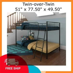 More room to play is what you get with the Mainstays Small Space Junior Twin over Twin Bunk Bed! It also includes...