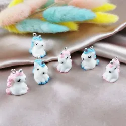 Shape : Unicorn. Material : Resin. Item Type : Charms. Charms Type : Animals. 10 Pcs Charms. Color : As Picture.